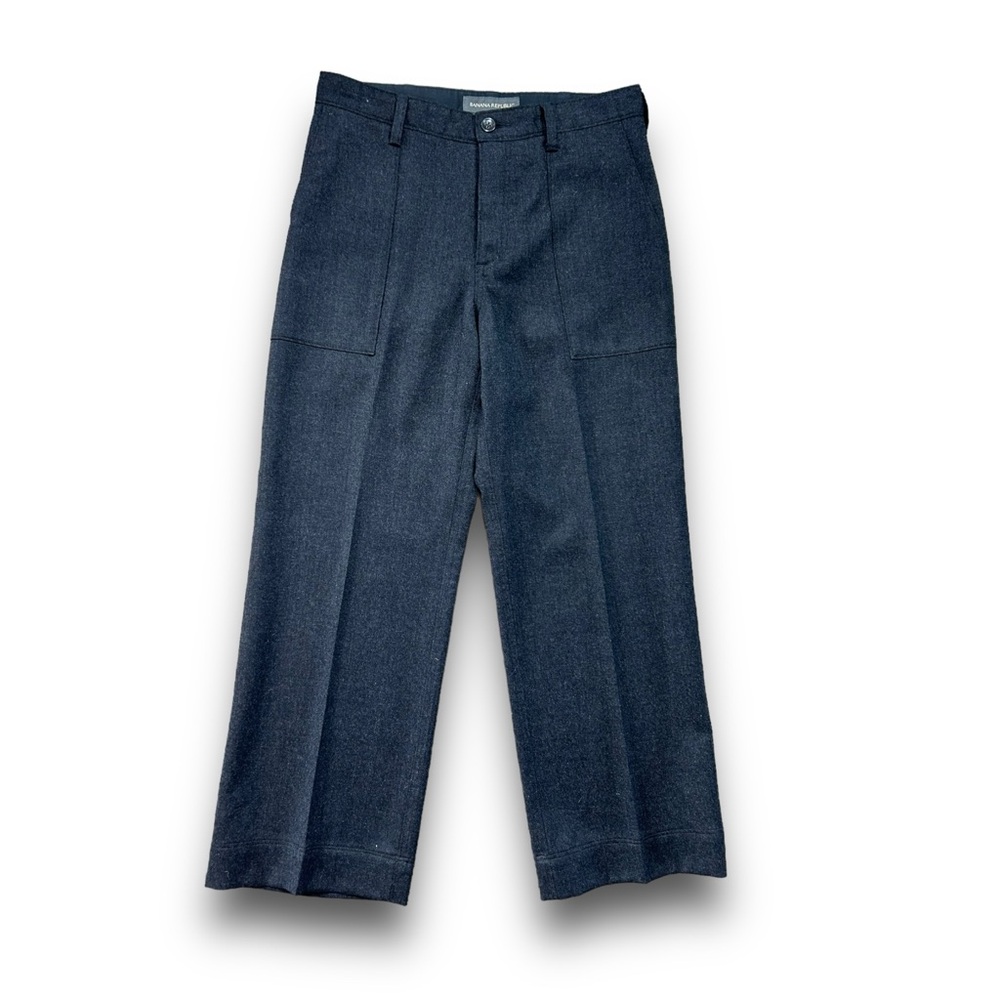 4/$20 Banana Republic Men’s Wool Blend Dress Pants 30x27 Gray Button Fly Hemmed - Picture 2 of 4